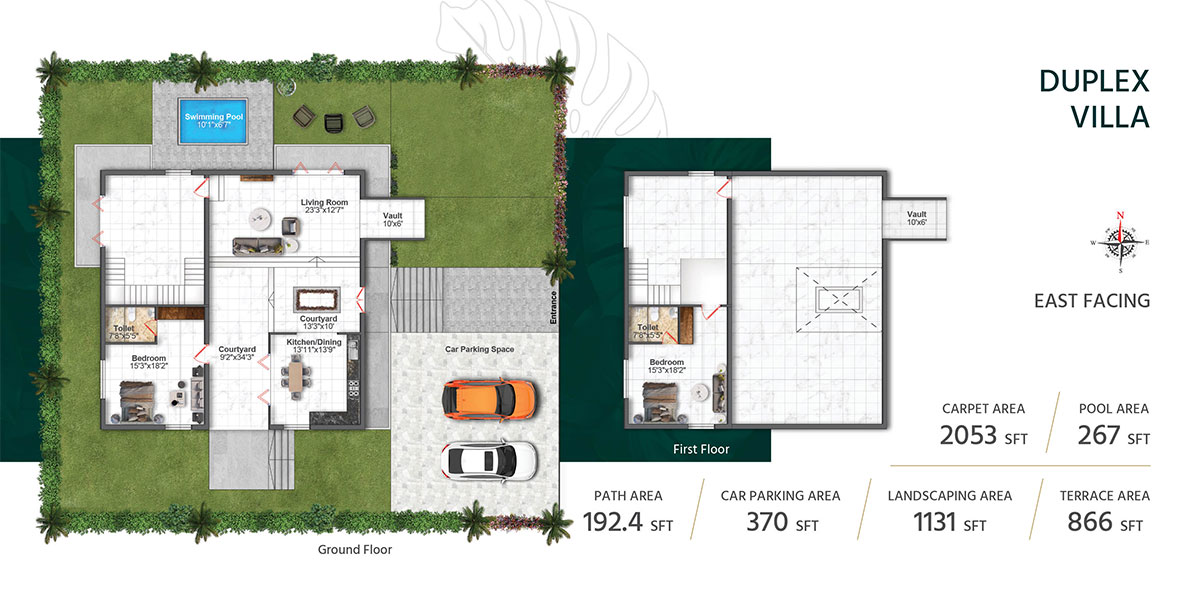 Duplex villa Floor Plan
